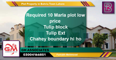 Residential Plot for Sale in Bahria Town, Lahore - (BP-72764)