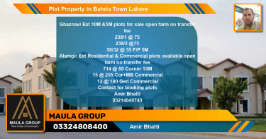 Commercial Plot for Sale in Bahria Town, Lahore - (BP-72775)