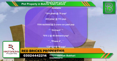 Residential Plot for Sale in Sector F - Ghazi Block -  Bahria Town, Lahore - (BP-72784)