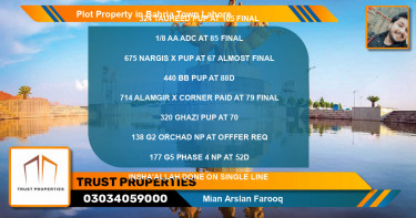 Residential Plot for Sale in Bahria Town, Lahore - (BP-72794)
