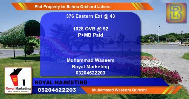 Residential Plot for Sale in Bahria Orchard, Lahore - (BP-72821)