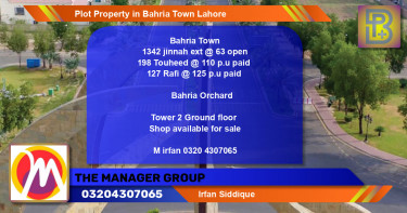 Residential Plot for Sale in Bahria Town, Lahore - (BP-72877)