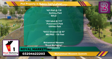 Residential Plot for Sale in Bahria Town, Lahore - (BP-72914)