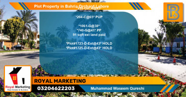 Residential Plot for Sale in Bahria Orchard, Lahore - (BP-72924)