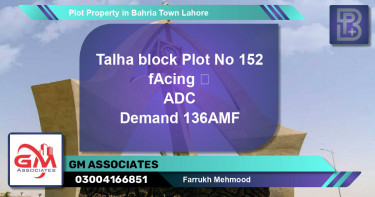 Residential Plot for Sale in Bahria Town, Lahore - (BP-72948)