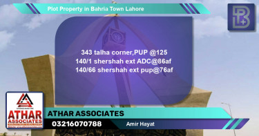 Residential Plot for Sale in Bahria Town, Lahore - (BP-72963)