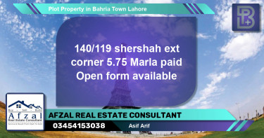 Residential Plot for Sale in Bahria Town, Lahore - (BP-72970)