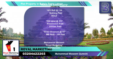 Residential Plot for Sale in Bahria Town, Lahore - (BP-72980)