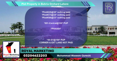 Residential Plot for Sale in Bahria Orchard, Lahore - (BP-73079)