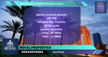 Residential Plot for Sale in Bahria Orchard, Lahore - (BP-73108)
