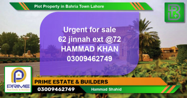 Residential Plot for Sale in Bahria Town, Lahore - (BP-73138)
