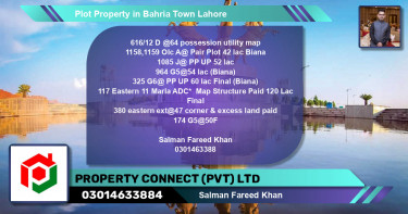 Residential Plot for Sale in Bahria Town, Lahore - (BP-73173)