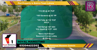 Residential Plot for Sale in Bahria Town, Lahore - (BP-73190)