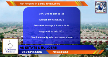 Residential Plot for Sale in Bahria Town, Lahore - (BP-73224)