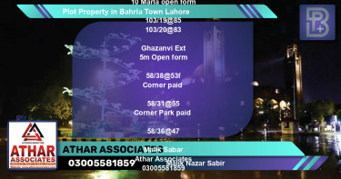 Residential Plot for Sale in Bahria Town, Lahore - (BP-73292)