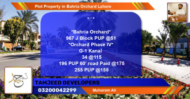 Residential Plot for Sale in Bahria Orchard, Lahore - (BP-73305)