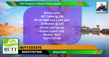 Residential Plot for Sale in Bahria Town, Lahore - (BP-73335)