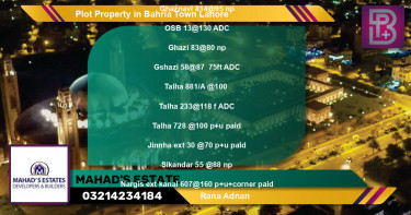 Residential Plot for Sale in Bahria Town, Lahore - (BP-73366)