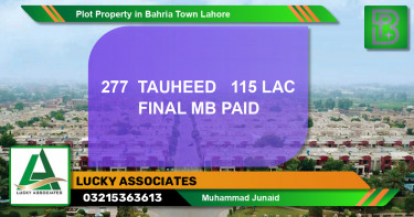 Residential Plot for Sale in Bahria Town, Lahore - (BP-73374)