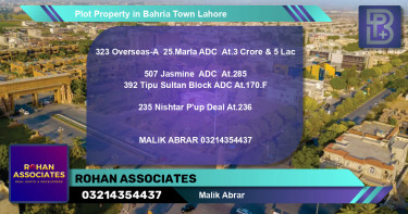 Residential Plot for Sale in Bahria Town, Lahore - (BP-73377)