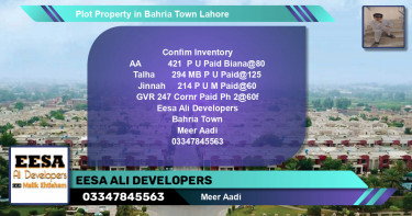 Residential Plot for Sale in Bahria Town, Lahore - (BP-73384)
