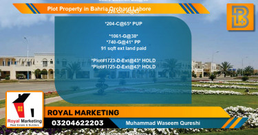 Residential Plot for Sale in Bahria Orchard, Lahore - (BP-73444)