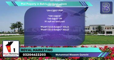 Residential Plot for Sale in Bahria Orchard, Lahore - (BP-73487)