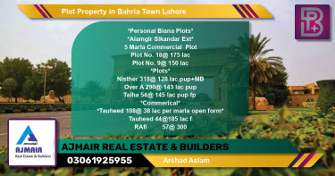 Commercial Plot for Sale in Bahria Town, Lahore - (BP-73496)