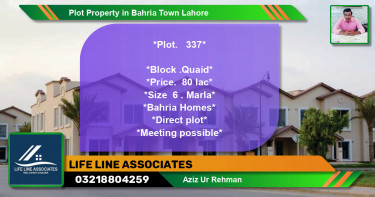 Residential Plot for Sale in Bahria Town, Lahore - (BP-73507)