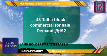 Commercial Plot for Sale in Sector F - Talha Commercial -  Bahria Town, Lahore - (BP-73523)