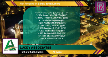 Residential Plot for Sale in Bahria Town, Lahore - (BP-73599)