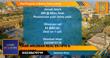 Residential Plot for Sale in Sector E - Jinnah Block -  Bahria Town, Lahore - (BP-73609)
