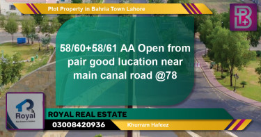 Residential Plot for Sale in Bahria Town, Lahore - (BP-73669)