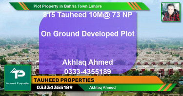Residential Plot for Sale in Bahria Town, Lahore - (BP-73701)