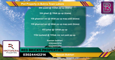 Residential Plot for Sale in Bahria Town, Lahore - (BP-73724)