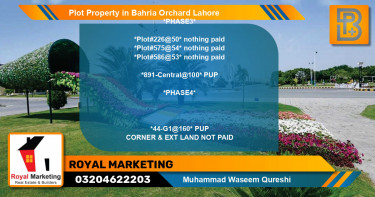 Residential Plot for Sale in Bahria Orchard, Lahore - (BP-73791)