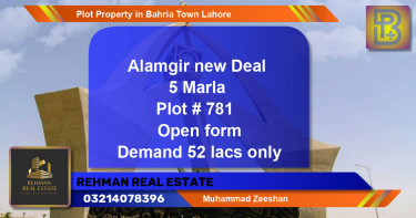 Residential Plot for Sale in Bahria Town, Lahore - (BP-73808)