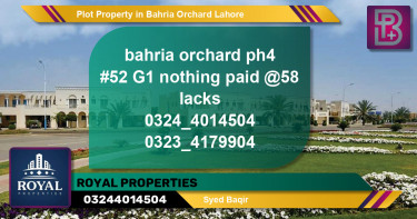 Residential Plot for Sale in Bahria Orchard, Lahore - (BP-73868)