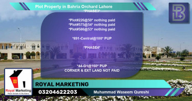 Residential Plot for Sale in Bahria Orchard, Lahore - (BP-73920)