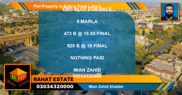 Residential Plot for Sale in Bahria Town, Lahore - (BP-73928)