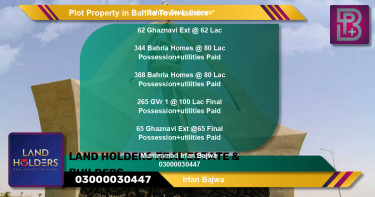 Residential Plot for Sale in Bahria Town, Lahore - (BP-73975)
