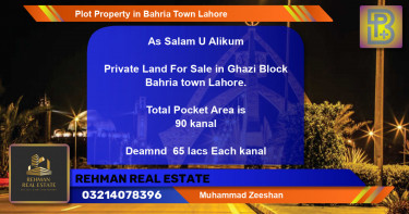 Residential Plot for Sale in Bahria Town, Lahore - (BP-73983)