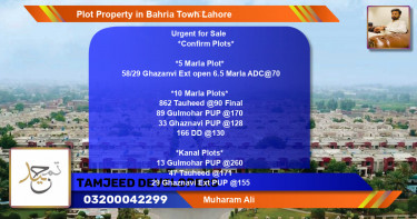Residential Plot for Sale in Bahria Town, Lahore - (BP-74008)