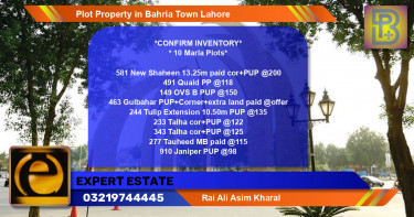 Residential Plot for Sale in Bahria Town, Lahore - (BP-74011)