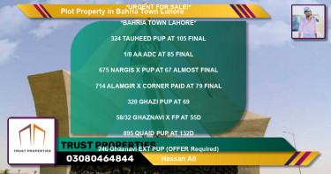 Residential Plot for Sale in Bahria Town, Lahore - (BP-74015)