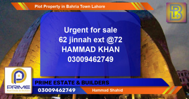 Residential Plot for Sale in Bahria Town, Lahore - (BP-74022)
