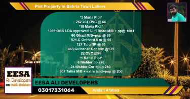 Residential Plot for Sale in Bahria Town, Lahore - (BP-74031)