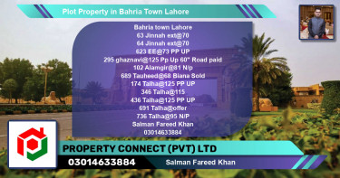 Residential Plot for Sale in Bahria Town, Lahore - (BP-74035)