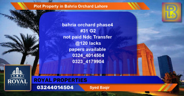 Residential Plot for Sale in Bahria Orchard, Lahore - (BP-74063)