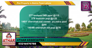 Residential Plot for Sale in Bahria Town, Lahore - (BP-74121)